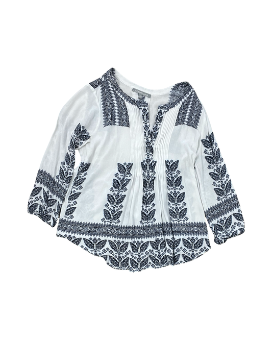 Top Sleeveless By Daniel Rainn In Blue & White, Size:M