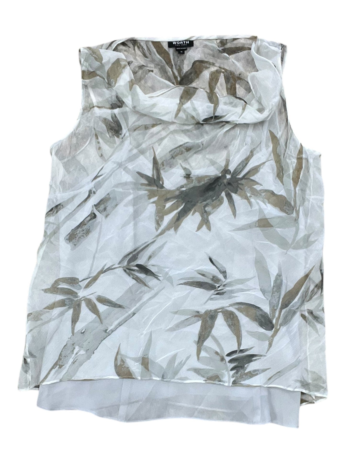 Top Sleeveless By Worth Ny In Floral Print, Size:Mp