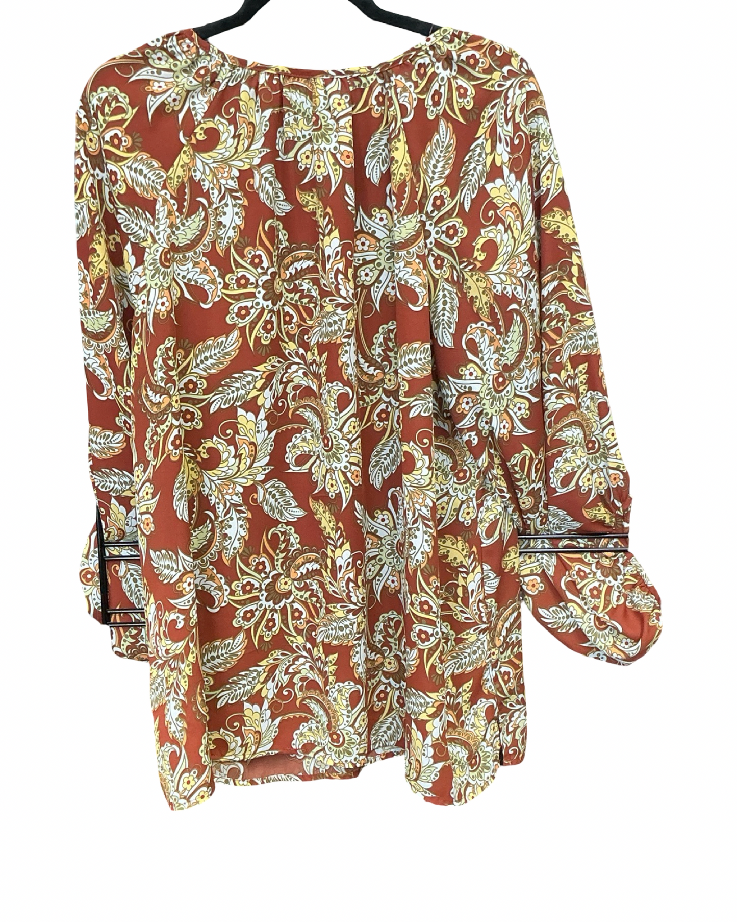 Top Ls By Belle By Kim Gravel In Orange & White, Size:2X