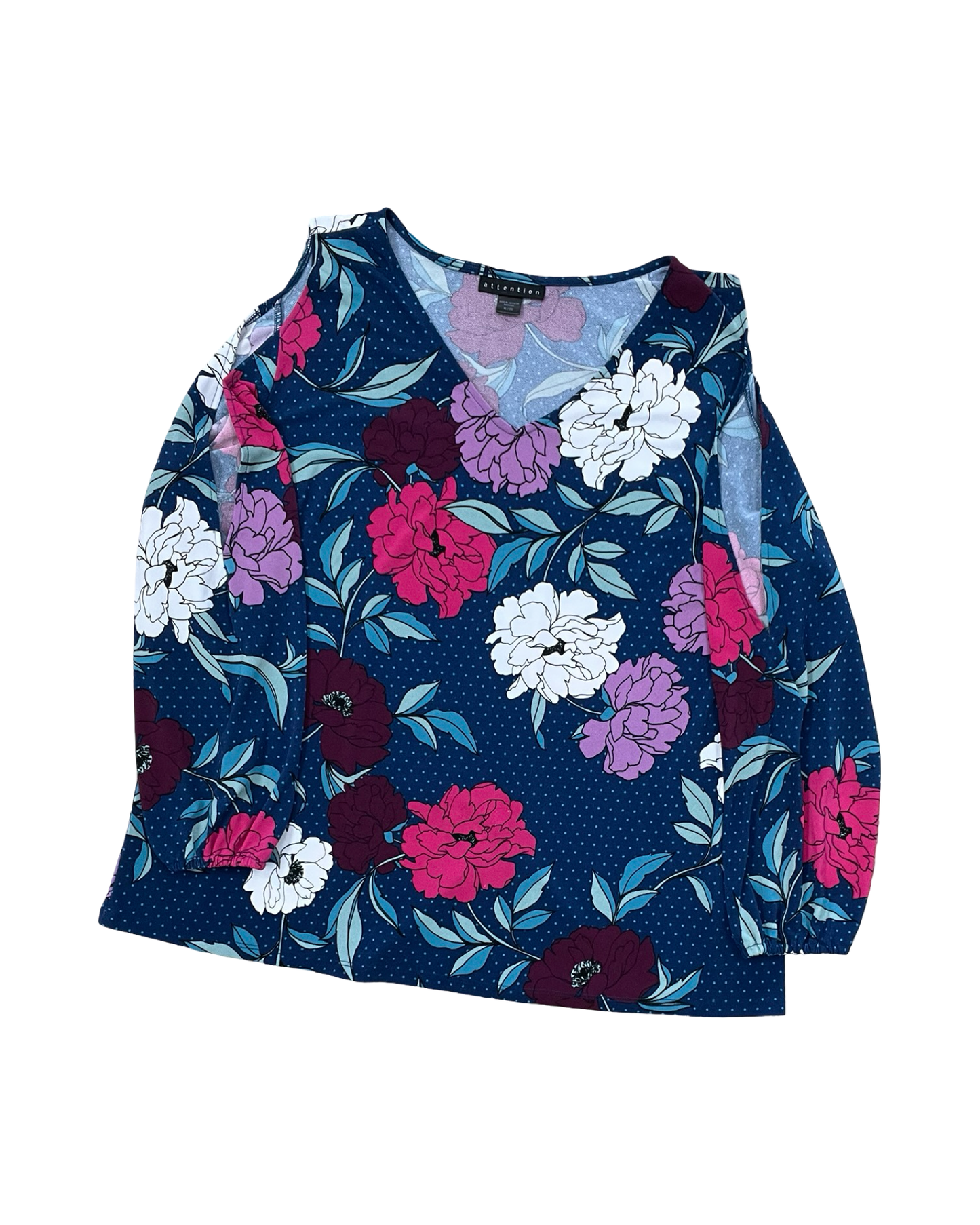 Top Ls By Attention In Blue & Pink, Size:Xl