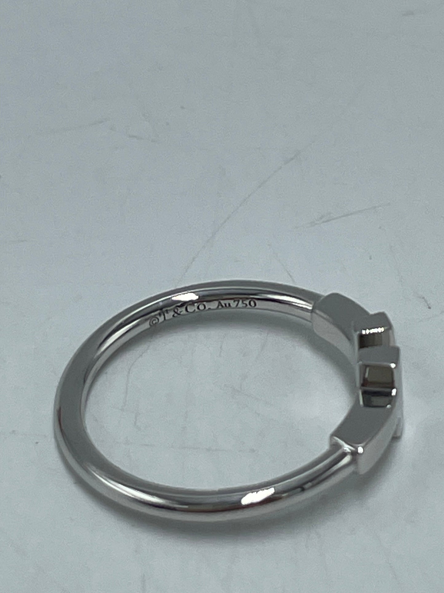 Tiffany & Company 18K White Gold T Wire Luxury Ring, Size: 7
