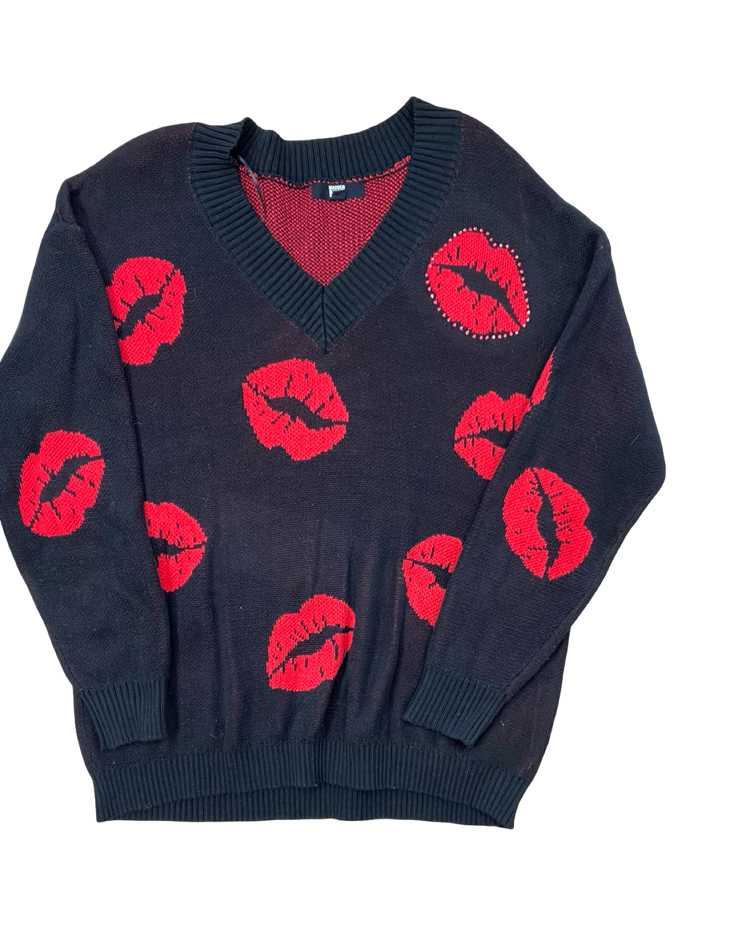 Sweater By Madden Nyc In Black & Red, Size:Xl