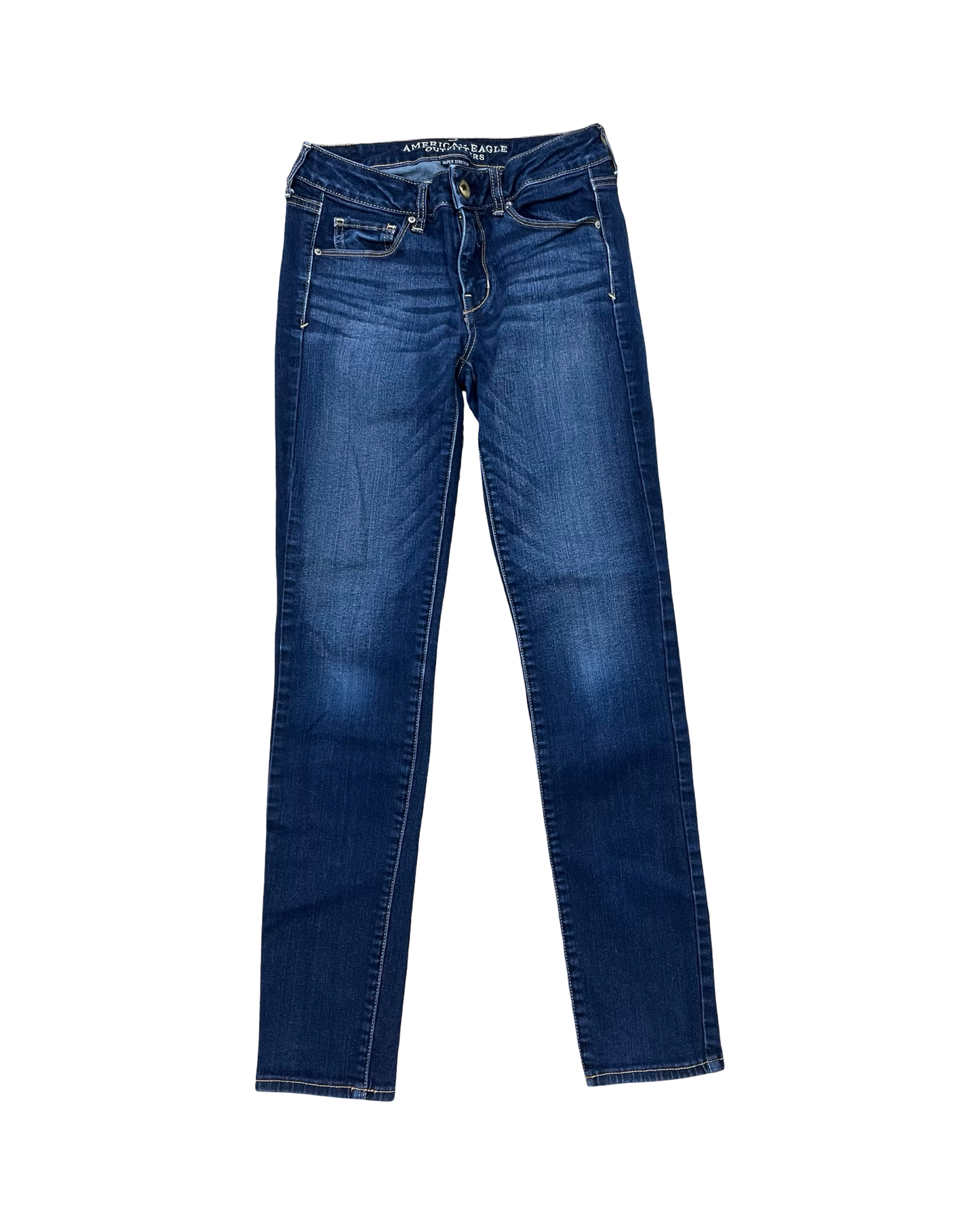 Jeans Skinny By American Eagle In Blue Denim, Size:4
