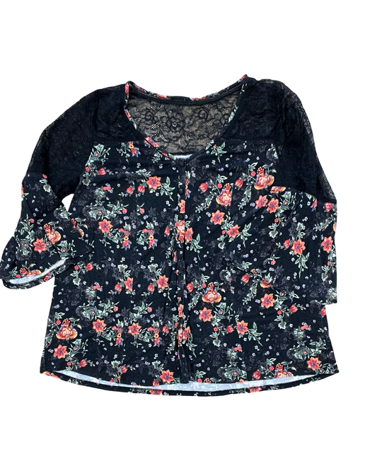 Top 3/4 Sleeve By Torrid In Black, Size:L