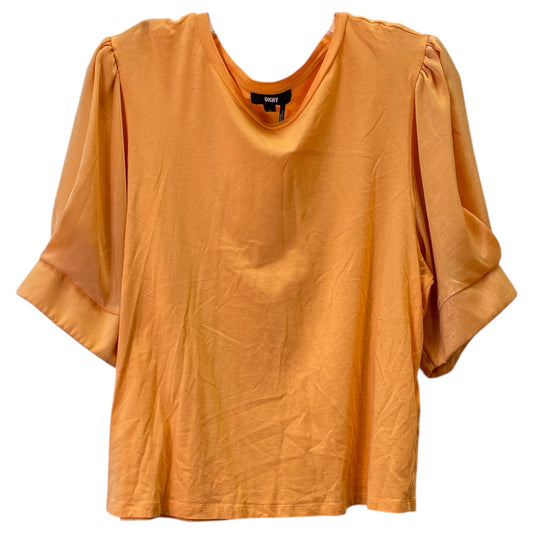 Top 3/4 Sleeve Basic By Dkny In Orange, Size:Xl