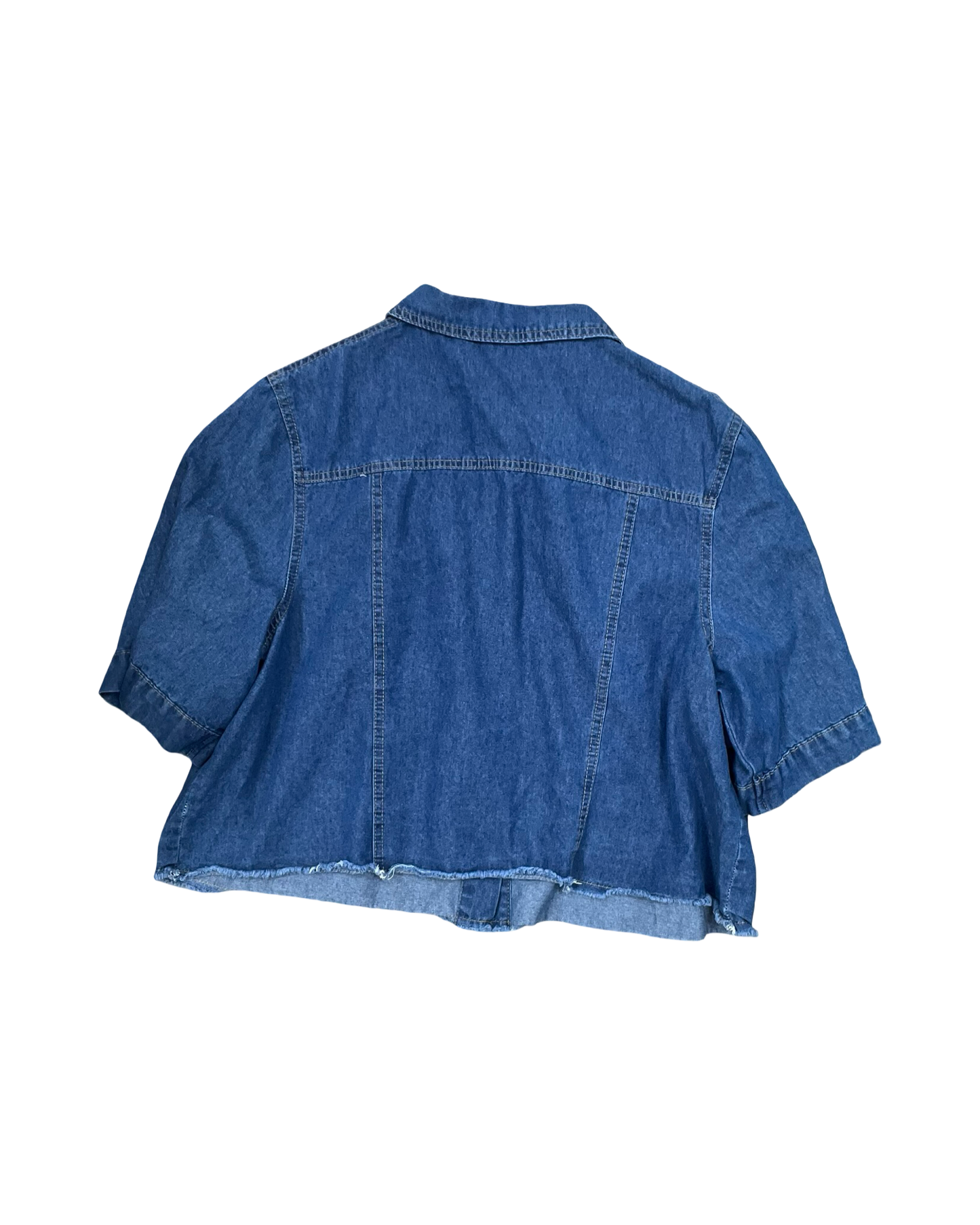 Blouse Ss By Clothes Mentor In Blue Denim, Size:2X
