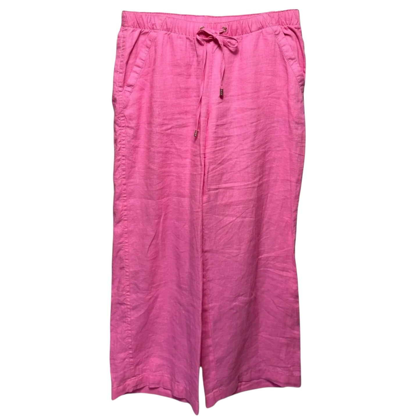 Brawley Linen Crop Pants Designer By Lilly Pulitzer In Pink, Size: M