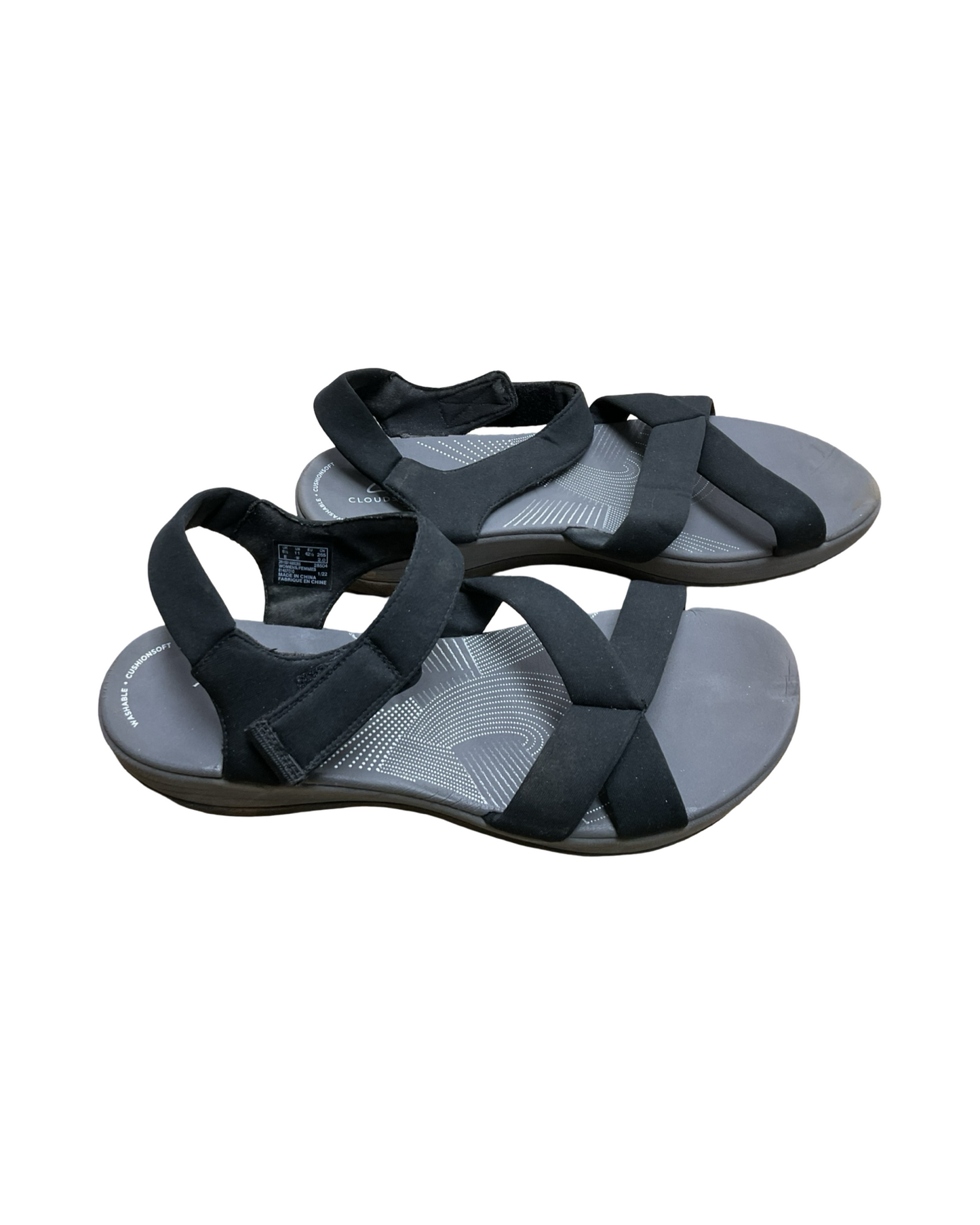 Sandals Flats By Clarks In Black, Size:11