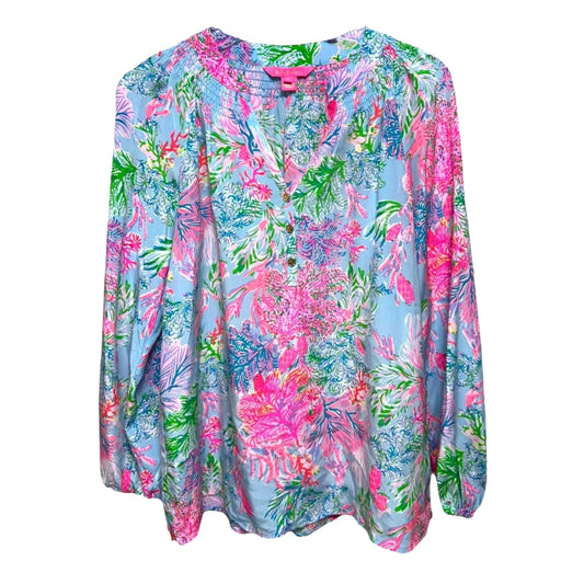 Elsa Silk Top Designer By Lilly Pulitzer In Multi Cay To My Heart, Size: S