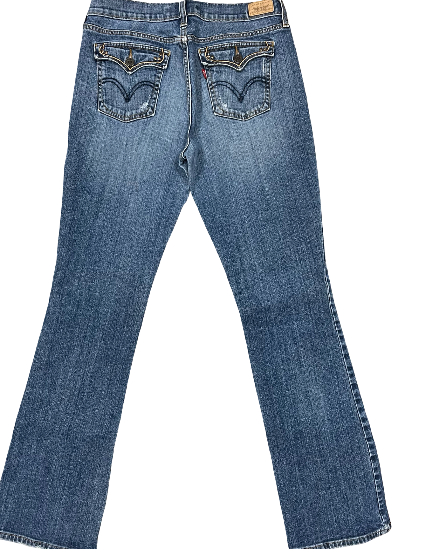 Jeans Boot Cut By Levis In Blue Denim, Size:8L