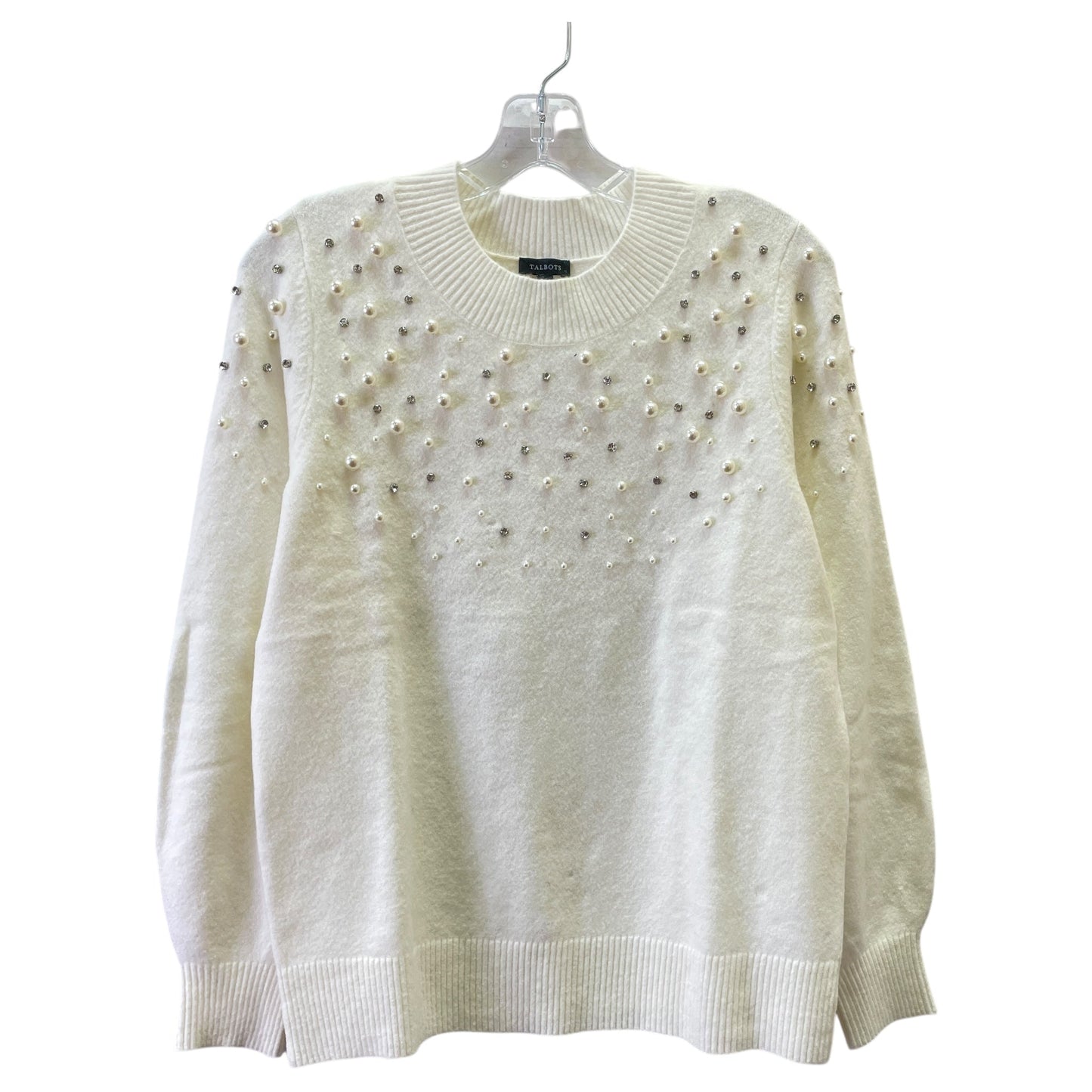 Sweater By Talbots In White, Size:M