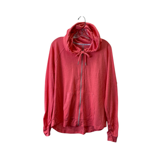 Athletic Jacket By Calvin Klein In Coral, Size:1X
