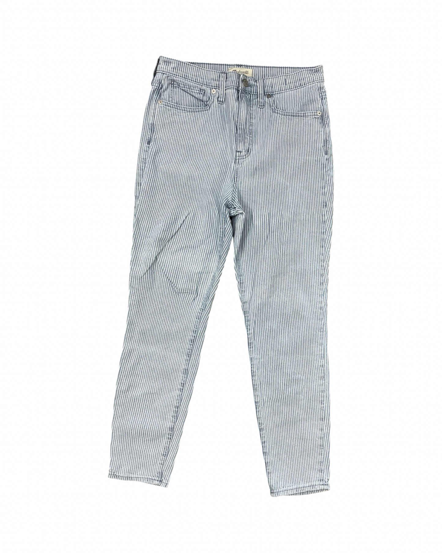 Jeans Skinny By Madewell In Blue & White, Size:6
