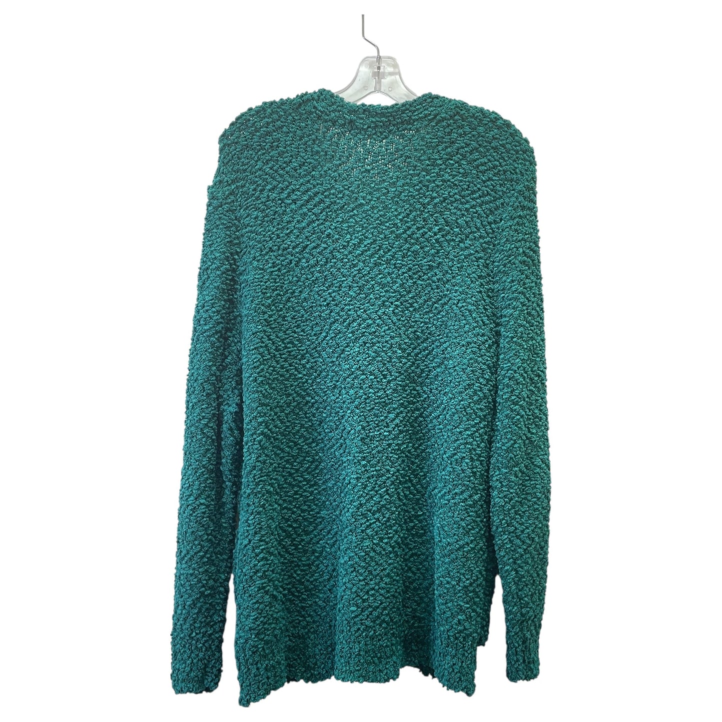 Sweater Cardigan By Zenana Outfitters In Green, Size:2X