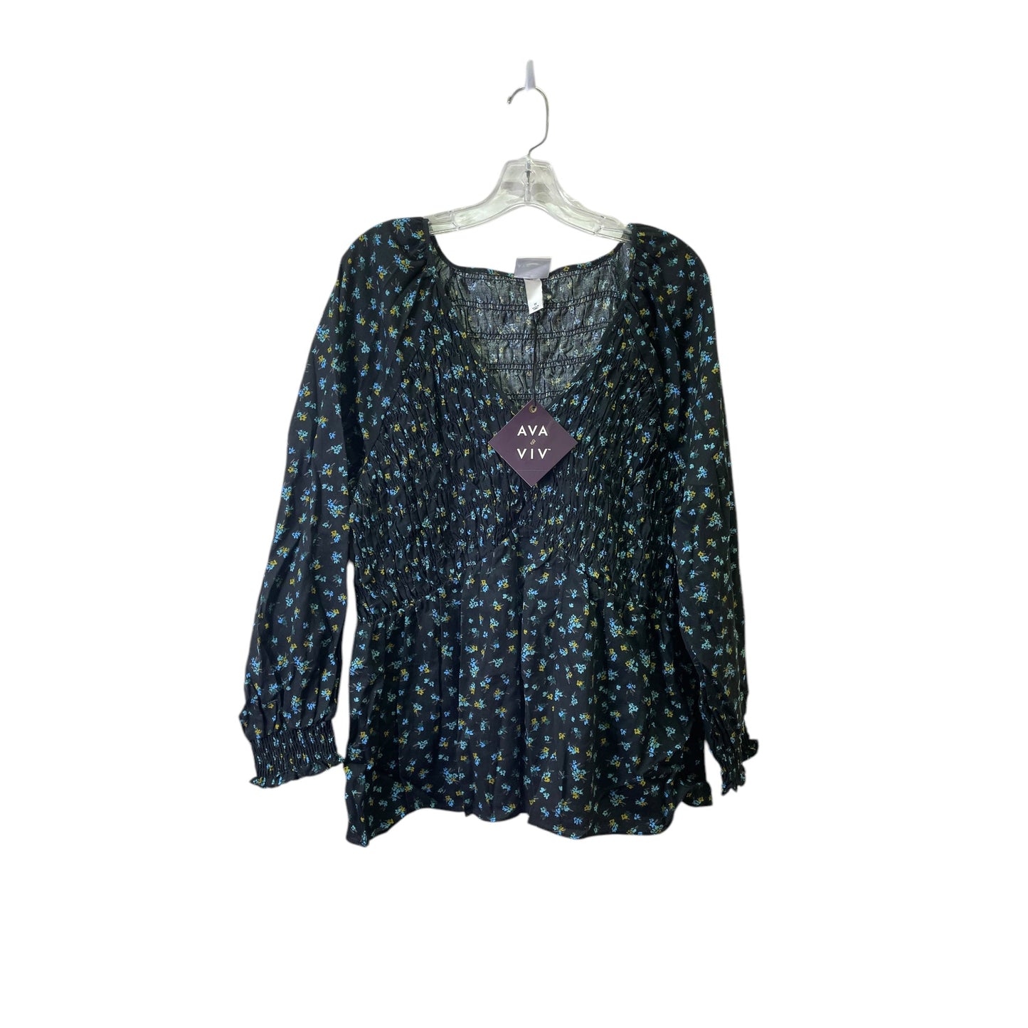 Top Ls By Ava & Viv In Black, Size:1X