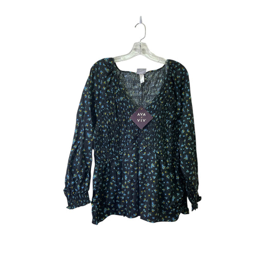 Top Ls By Ava & Viv In Black, Size:1X