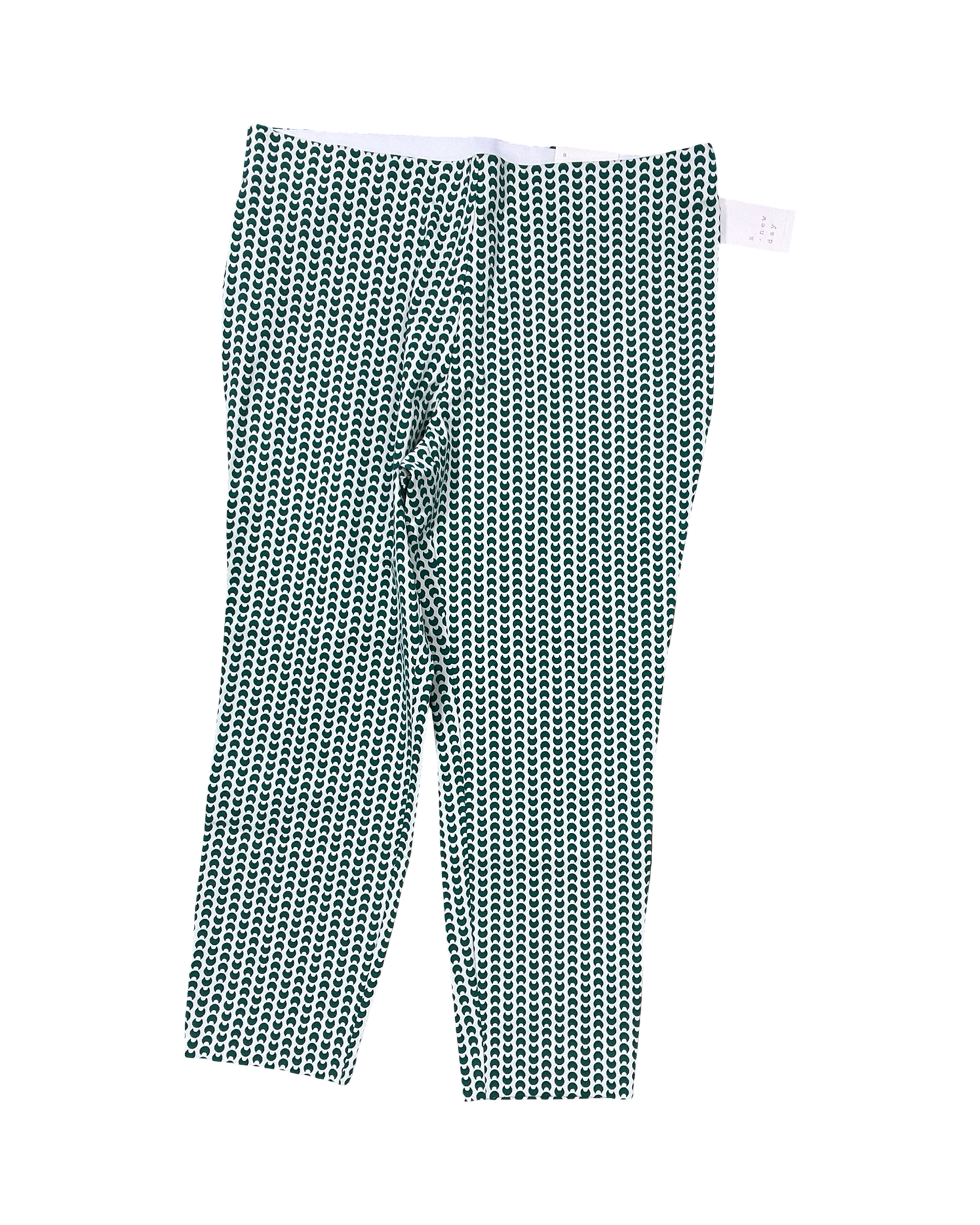 Pants Cropped By A New Day In Green & White, Size:16