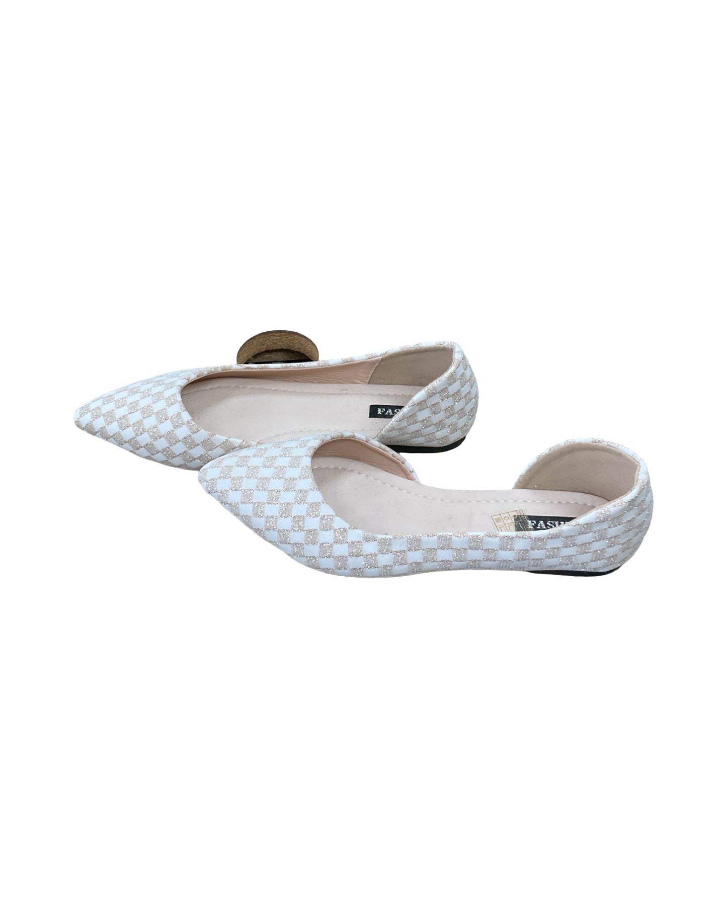 Shoes Flats By Clothes Mentor In Tan & White, Size:10.5