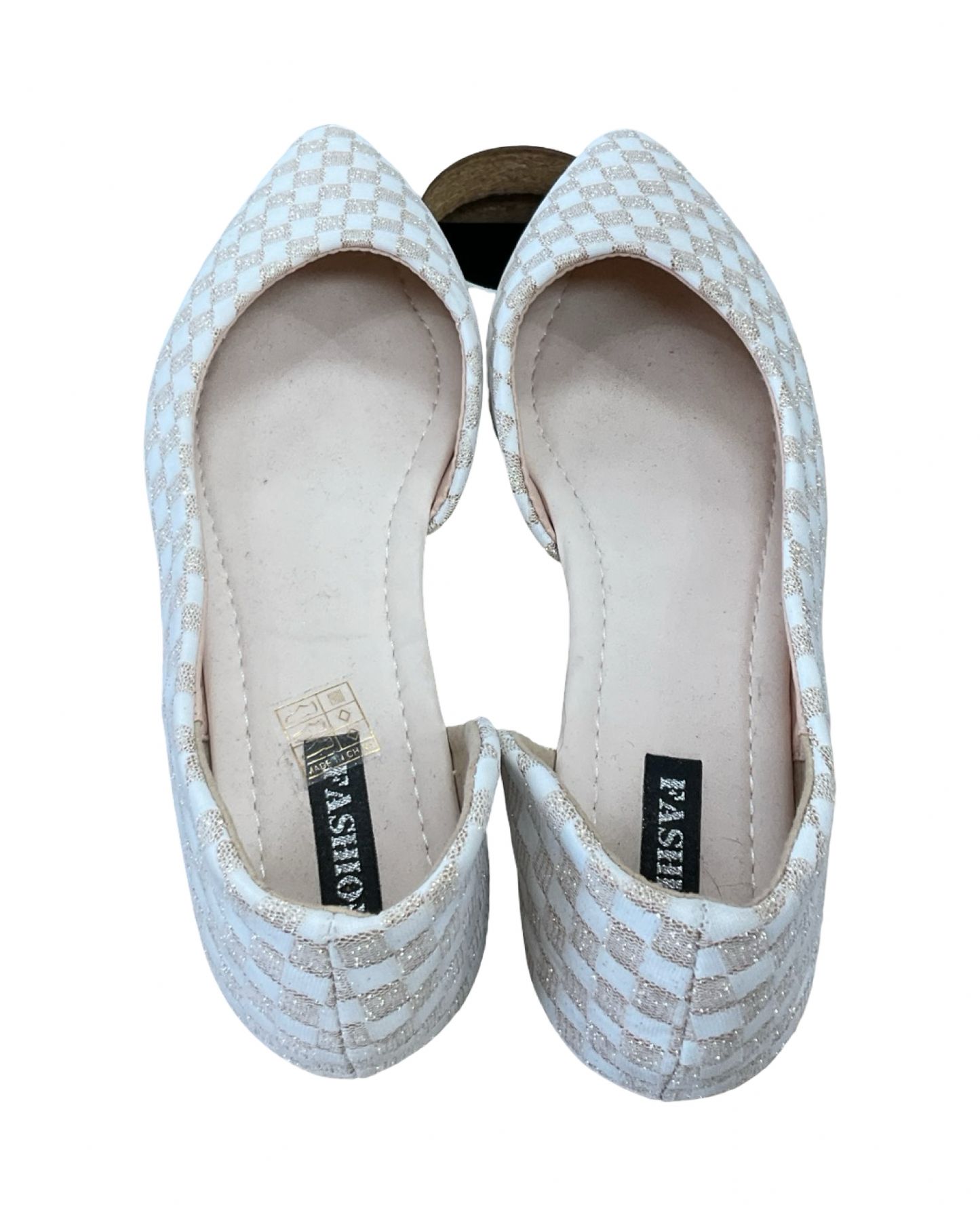 Shoes Flats By Clothes Mentor In Tan & White, Size:10.5