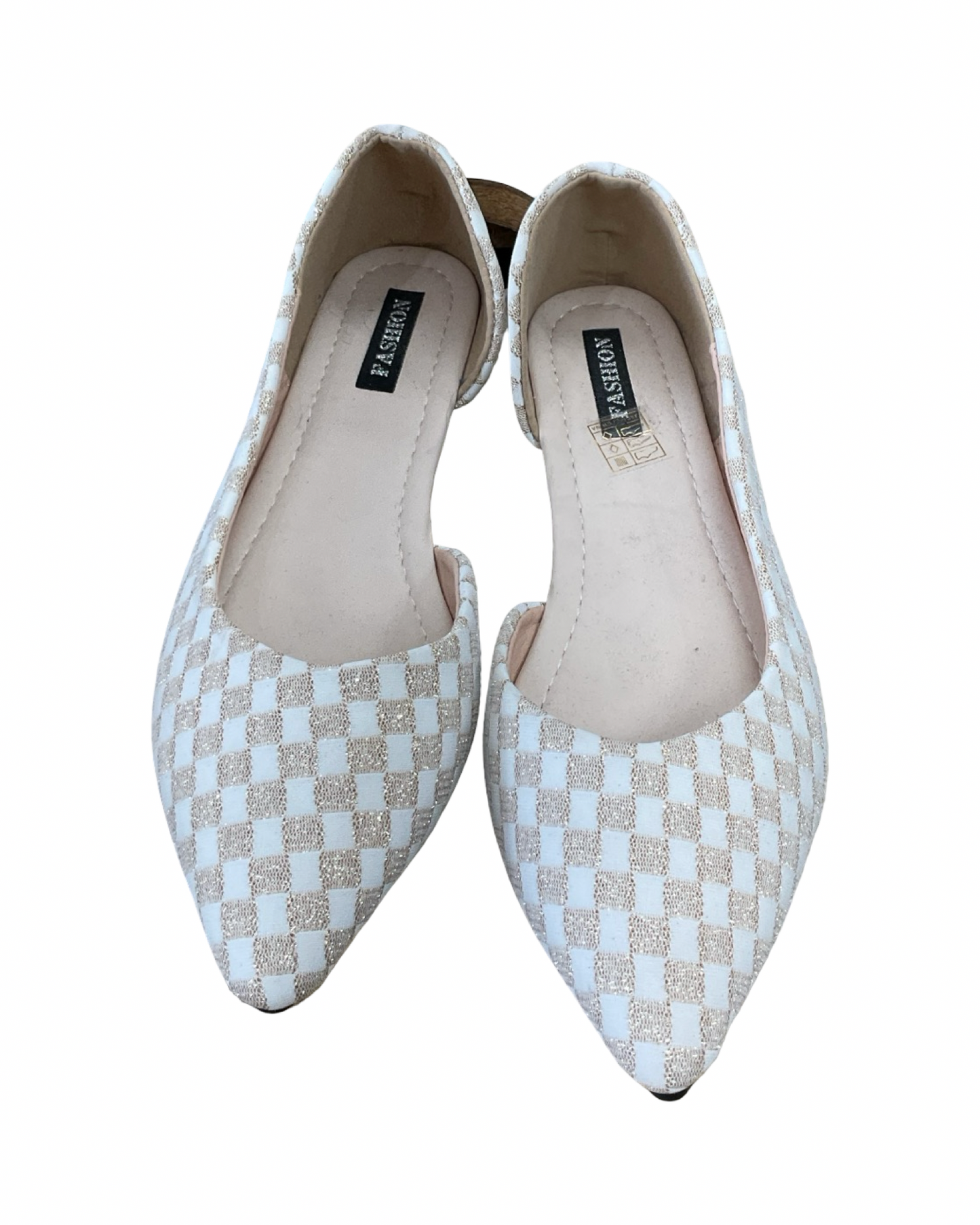 Shoes Flats By Clothes Mentor In Tan & White, Size:10.5