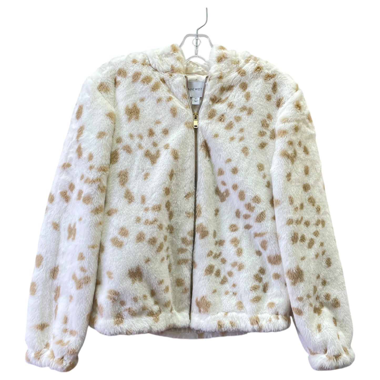Coat Faux Fur & Sherpa By Nine West In Polkadot Pattern, Size:Xs