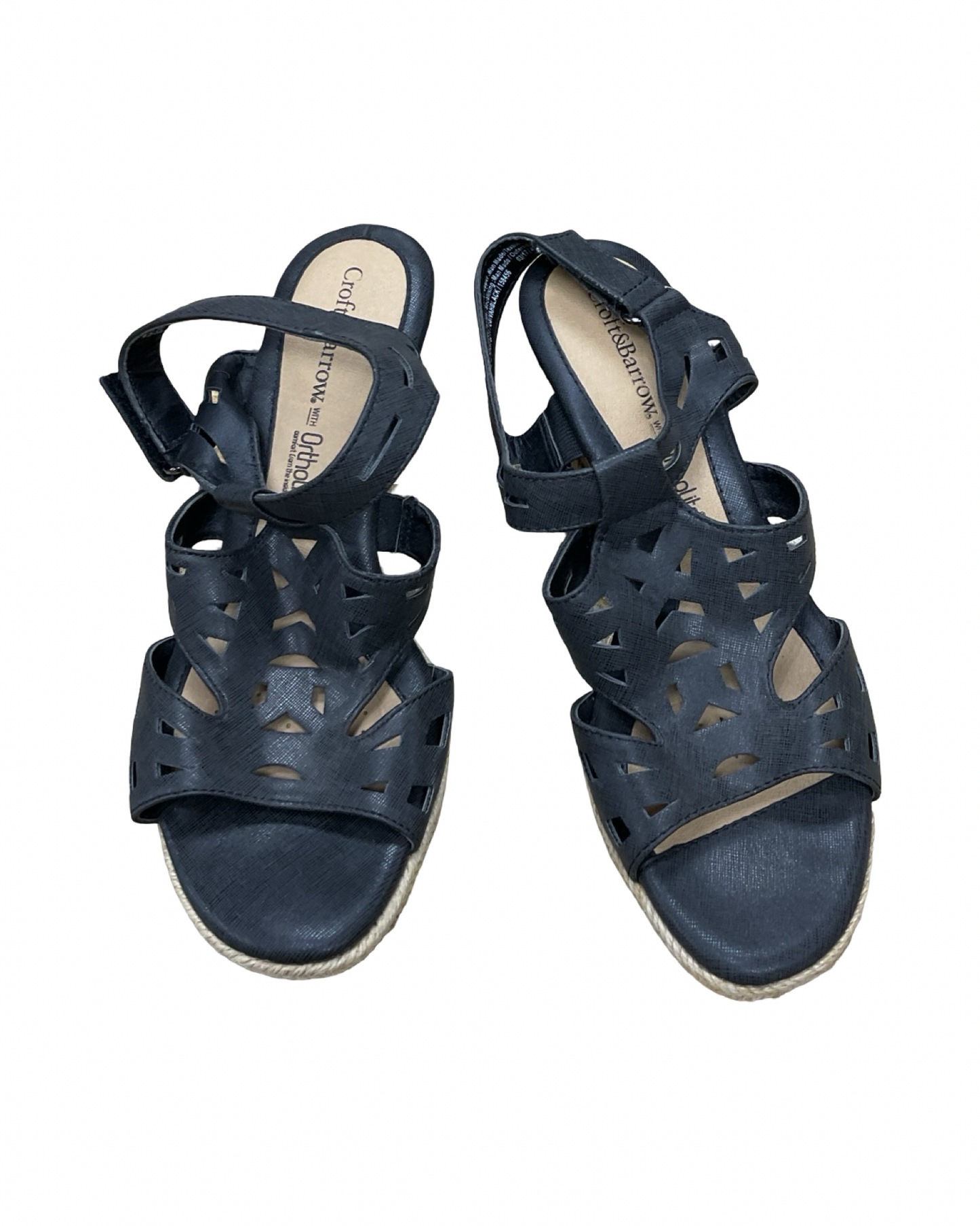 Sandals Heels Wedge By Croft And Barrow In Black, Size:7.5