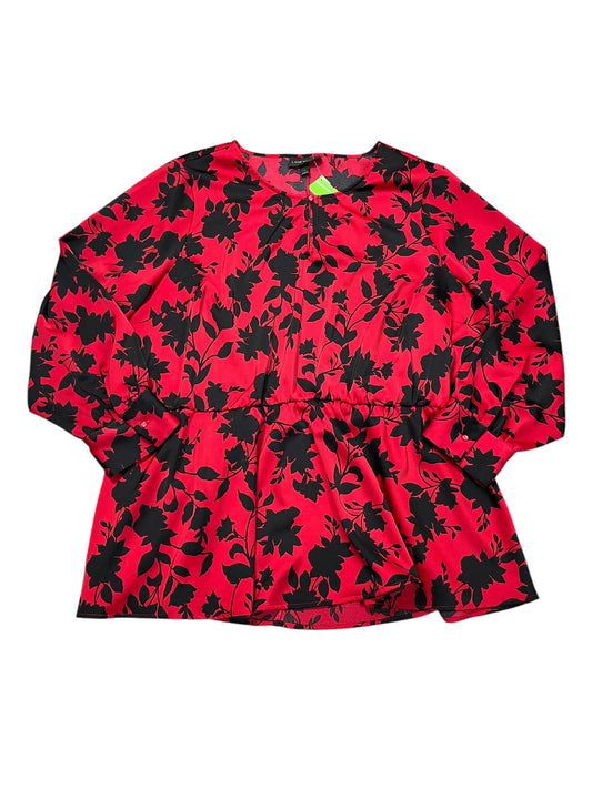 Blouse Ls By Lane Bryant In Red, Size:3X