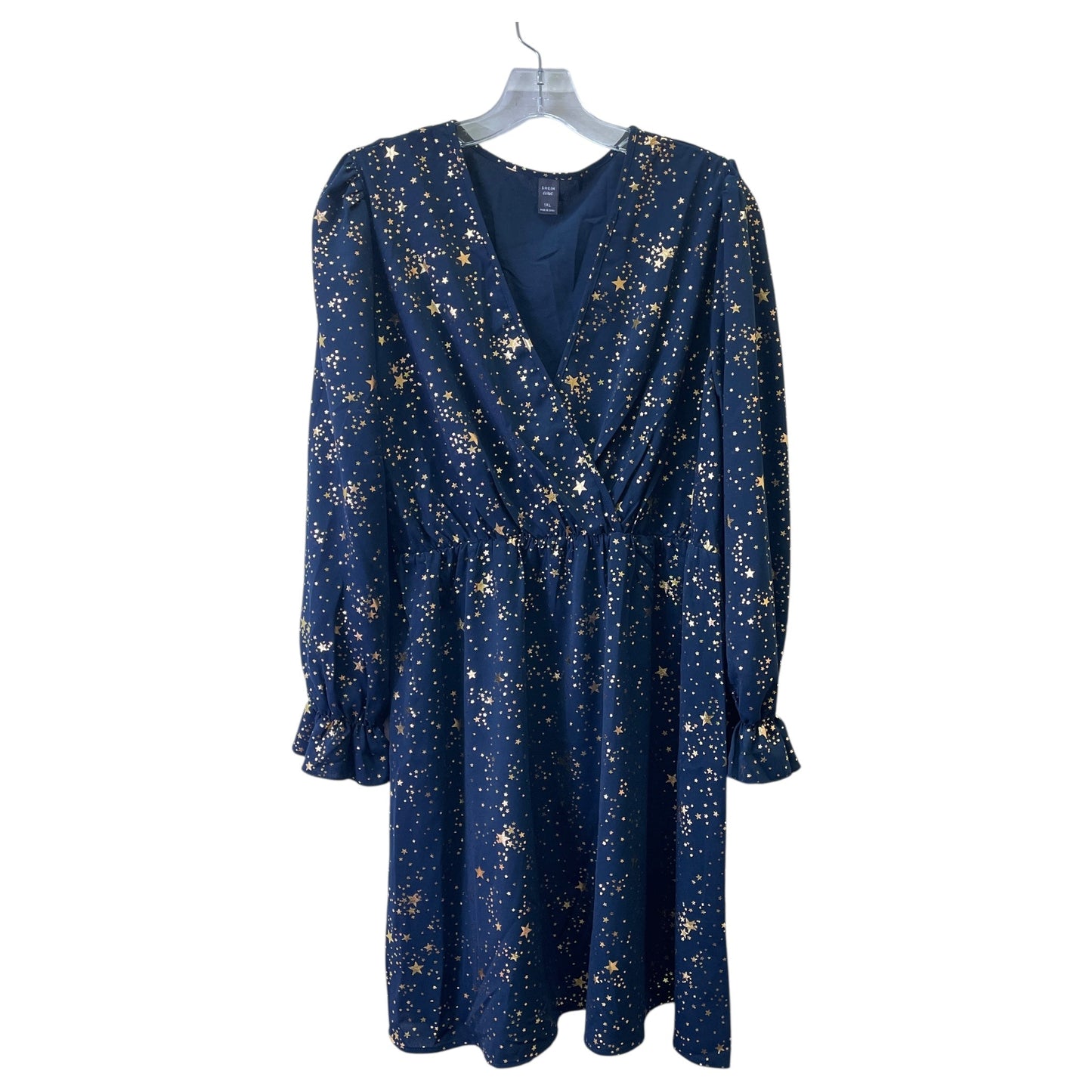 Dress Casual Midi By Shein In Blue & Gold, Size:Xl