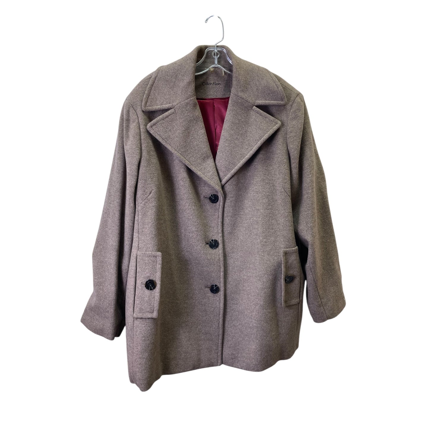 COAT WOOL by CALVIN KLEIN In BROWN, Size: 2X