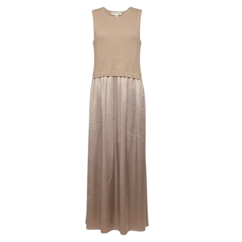 Twofer Sweater Maxi Dress By Taylor In Almond, Size: M