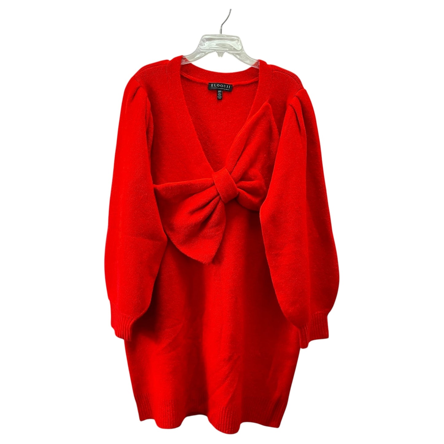 Dress Sweater By Eloquii In Red, Size:1X