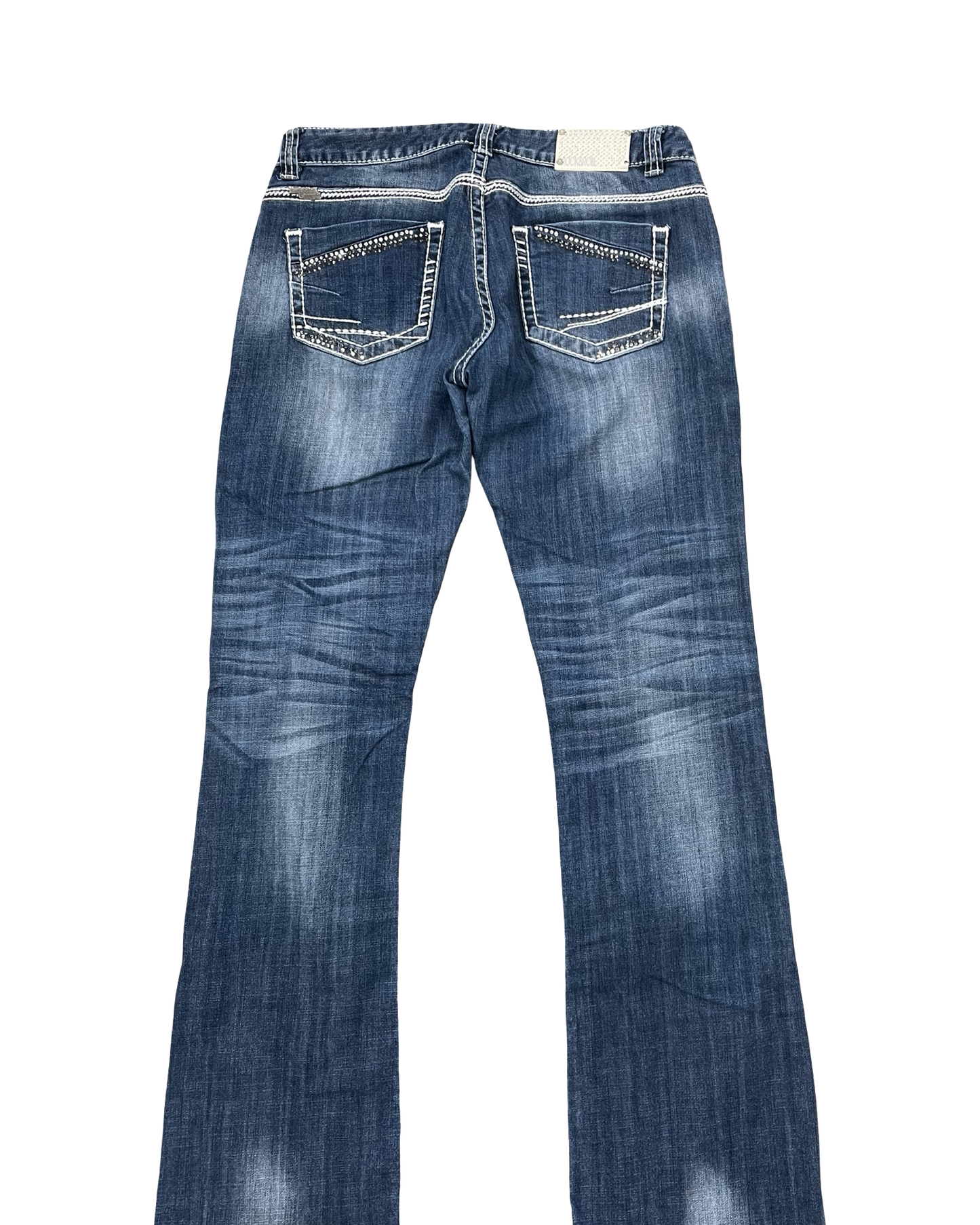 Jeans Boot Cut By Rock & Roll In Blue Denim, Size:12
