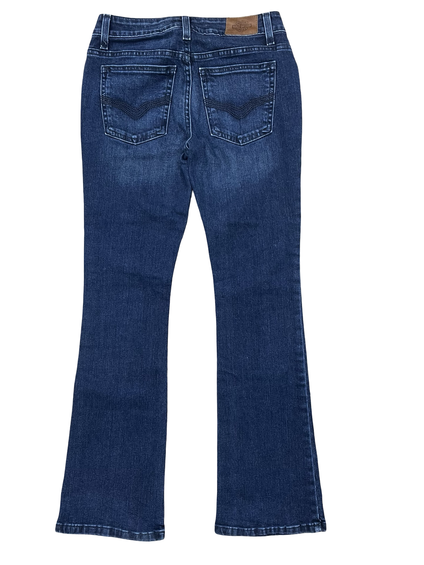 Jeans Boot Cut By Harley Davidson In Blue Denim, Size:2P