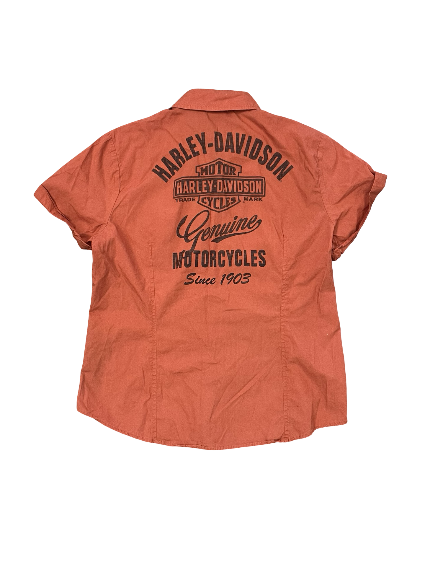 Blouse Ss By Harley Davidson In Orange, Size:L
