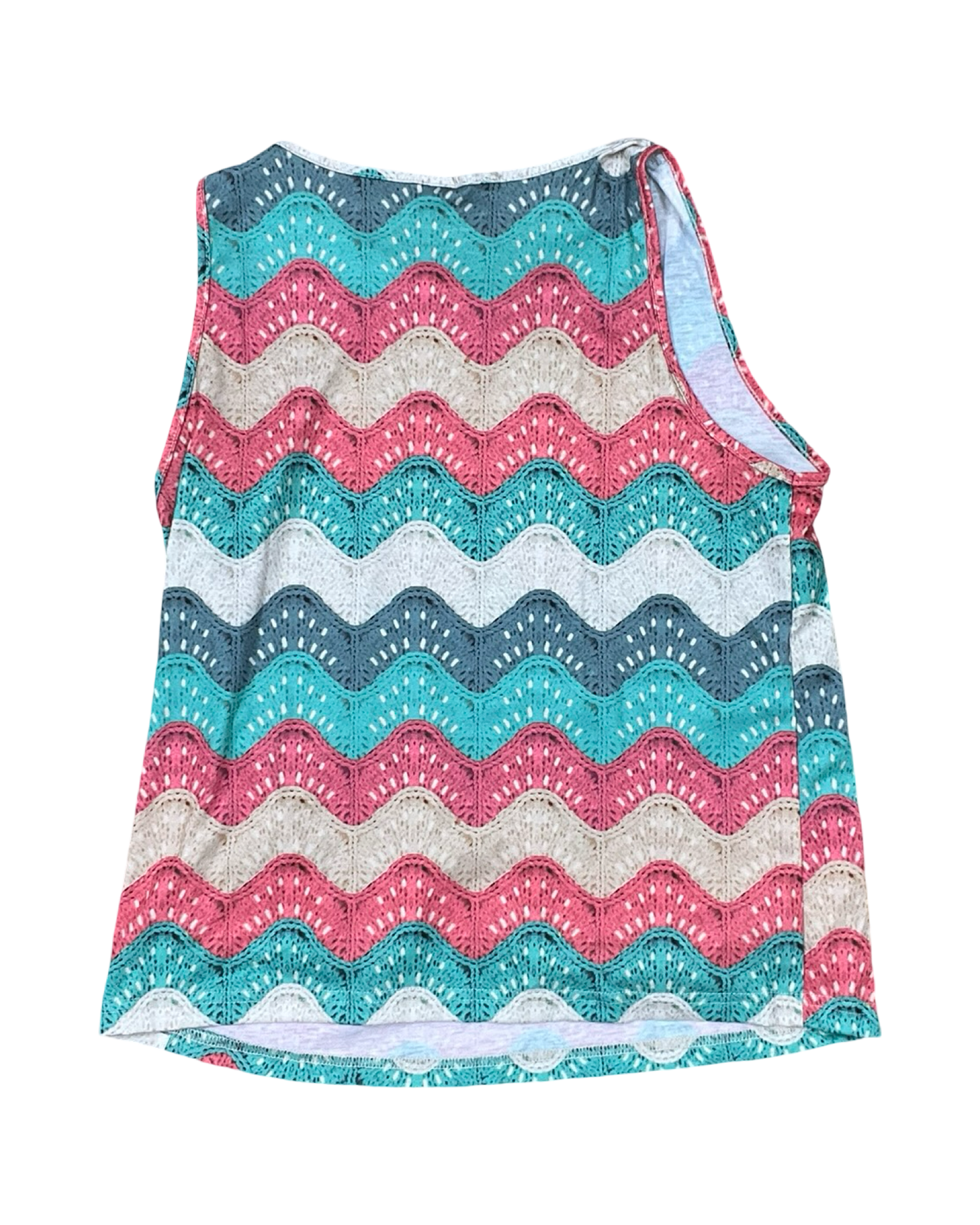 Top Sleeveless By Shein In Green & Pink, Size:M