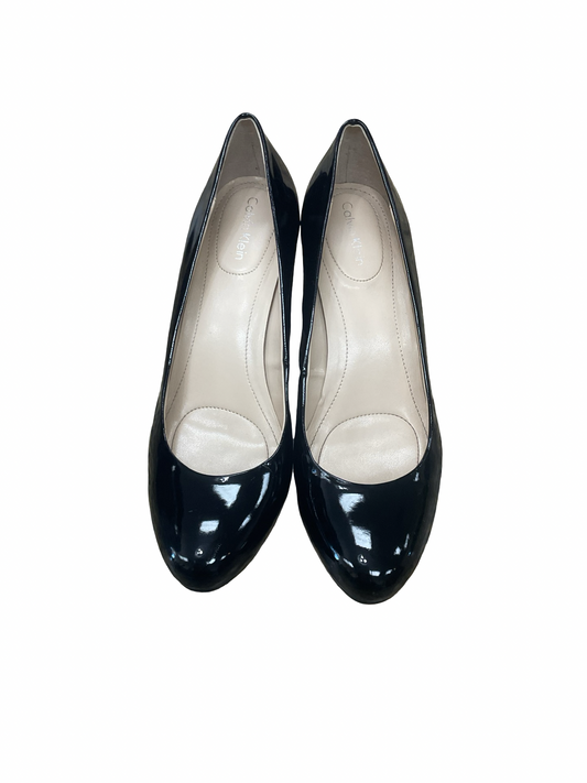 Shoes Heels Block By Calvin Klein In Black, Size:6.5