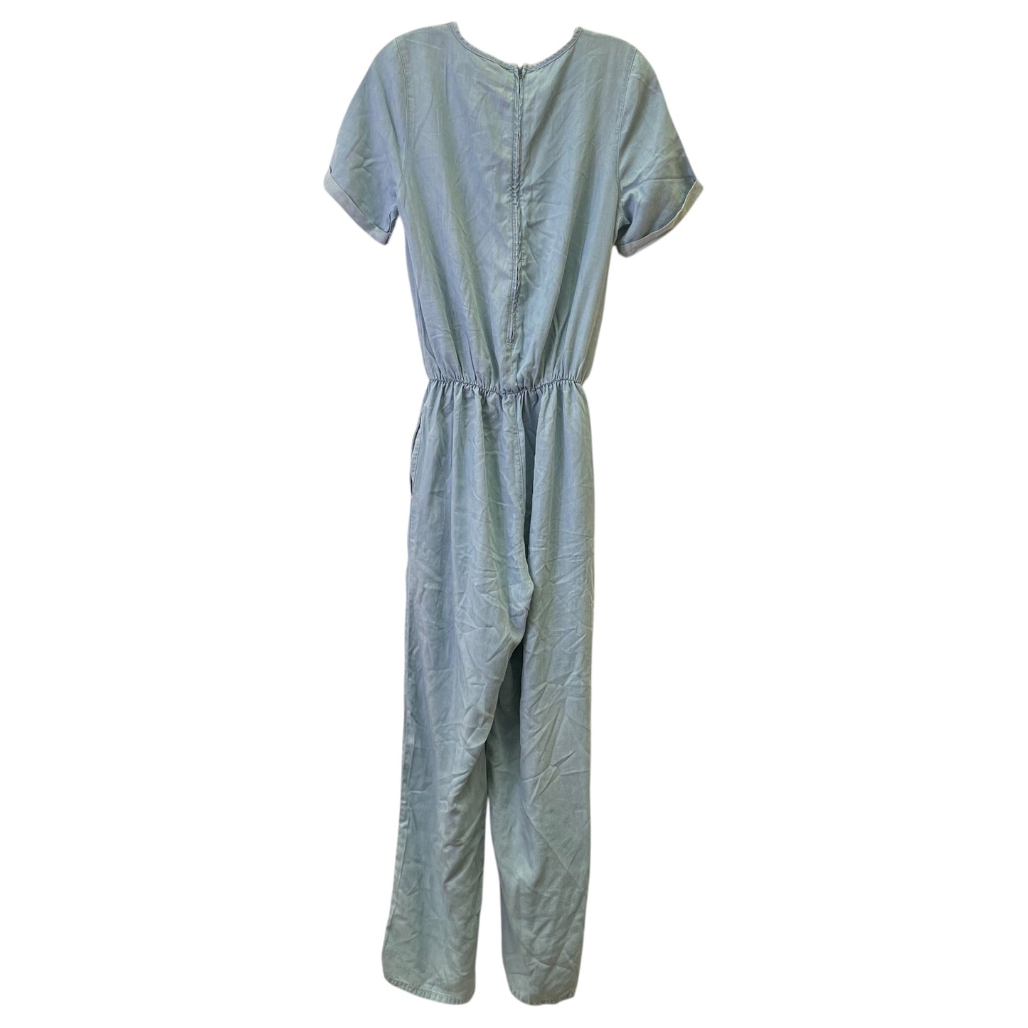 Jumpsuit By Topshop In Blue Denim, Size:M