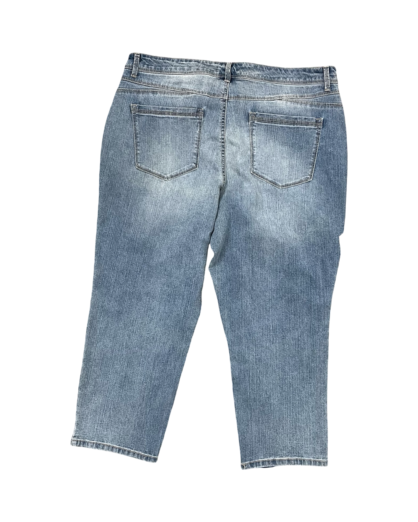 Jeans Cropped By Bandolino In Blue Denim, Size:14