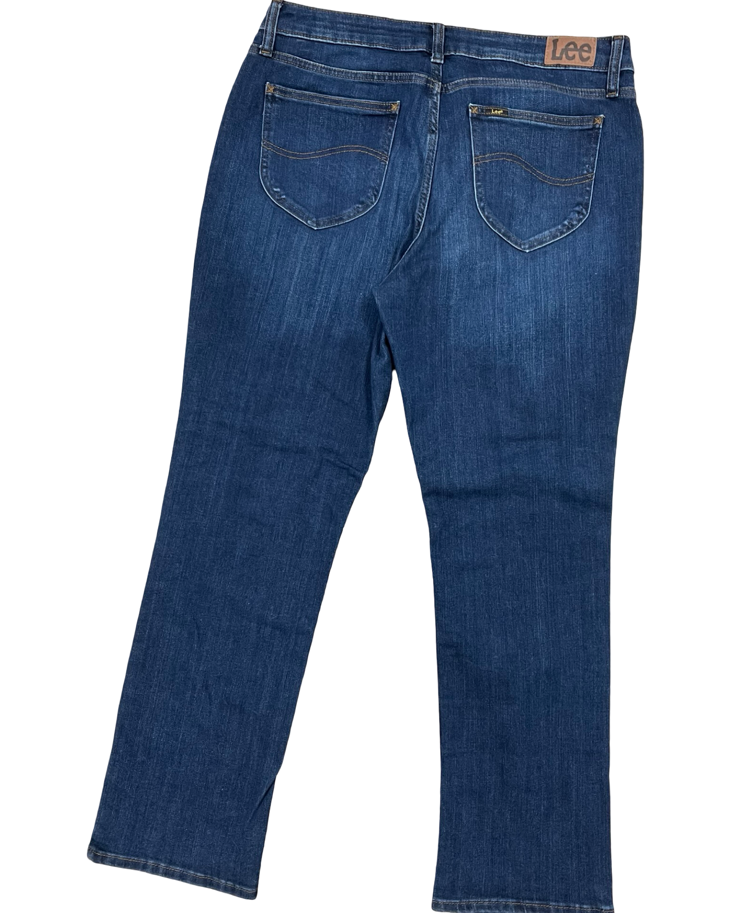 Jeans Boot Cut By Lee In Blue Denim, Size:14