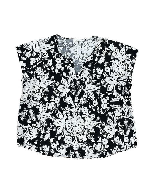 Top Sleeveless By Christian Siriano In Black & White, Size:2X