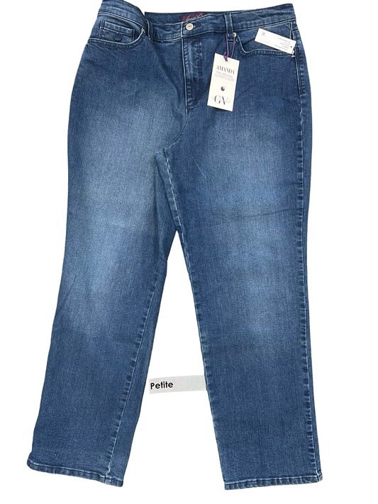 Jeans Straight By Gloria Vanderbilt In Blue Denim, Size:14P