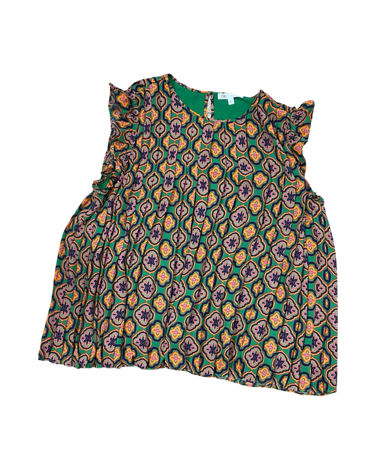Top Sleeveless By Dr2 In Green & Orange, Size:Xl