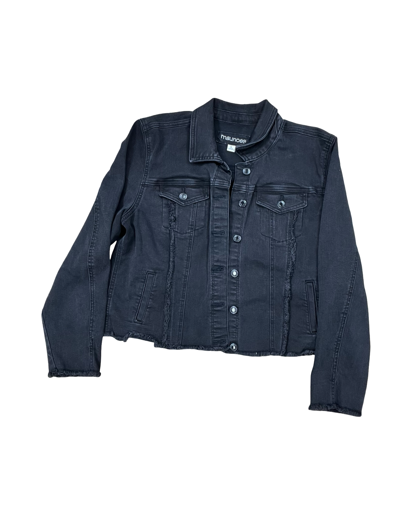 Jacket Denim By Maurices In Black, Size:L