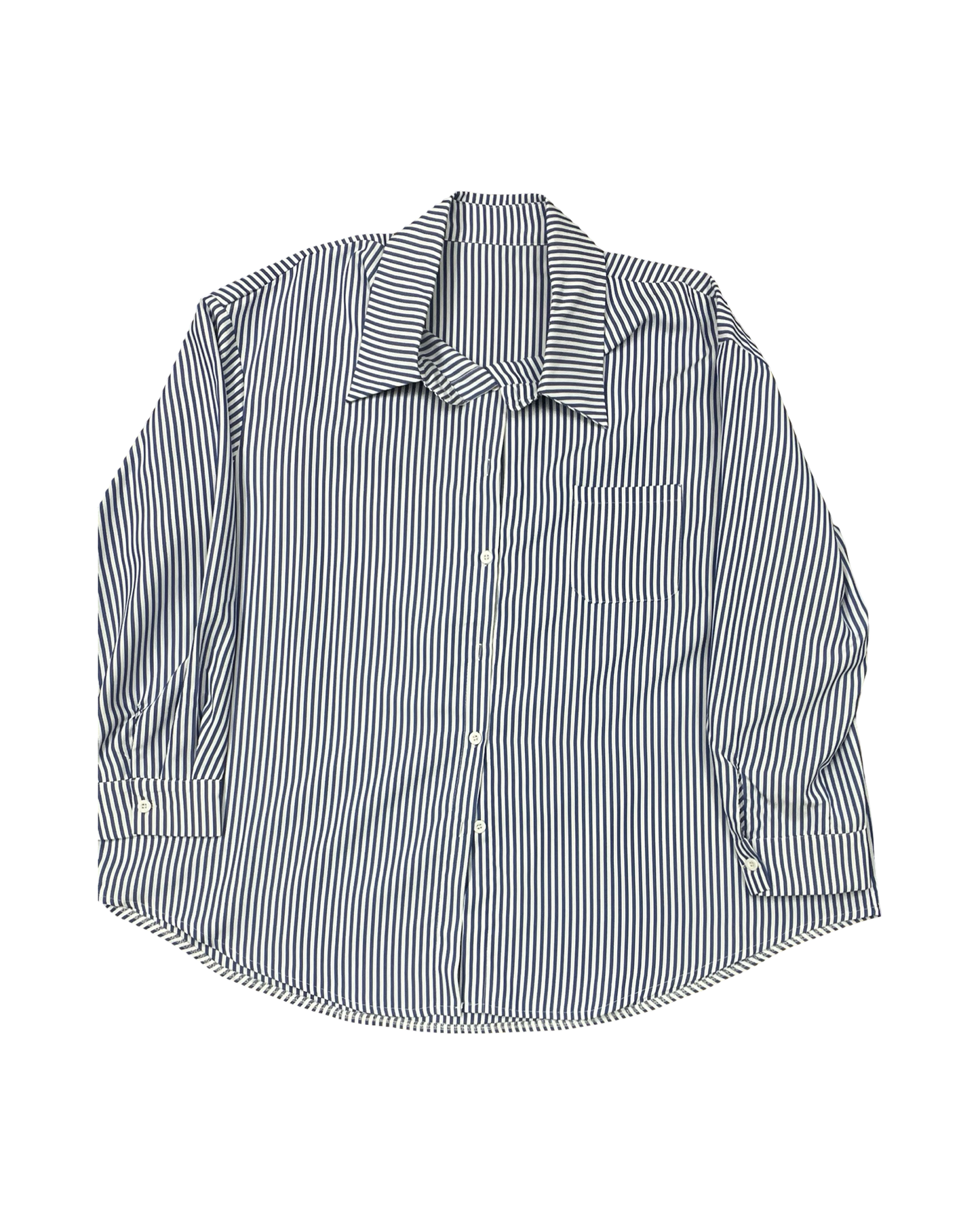 Blouse Ls By Shein In Blue & White, Size:2X