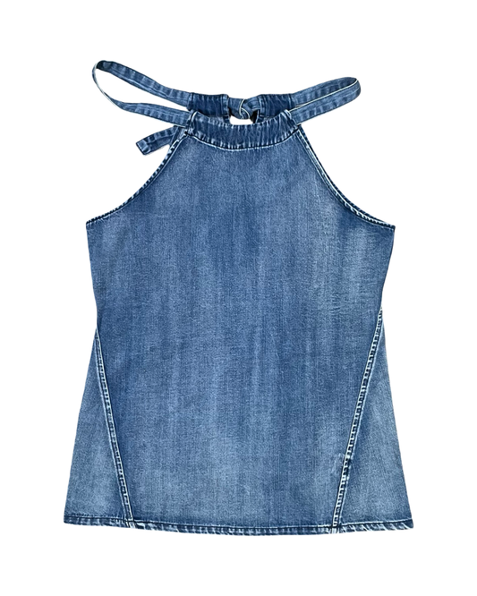 Top Sleeveless By Clothes Mentor In Blue Denim, Size:S