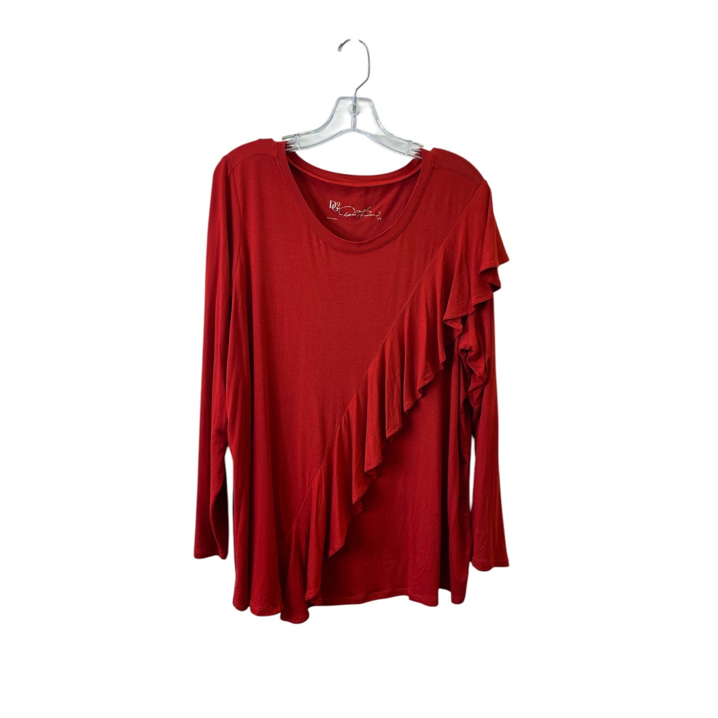 Top Ls By Diane Gilman In Red, Size:1X