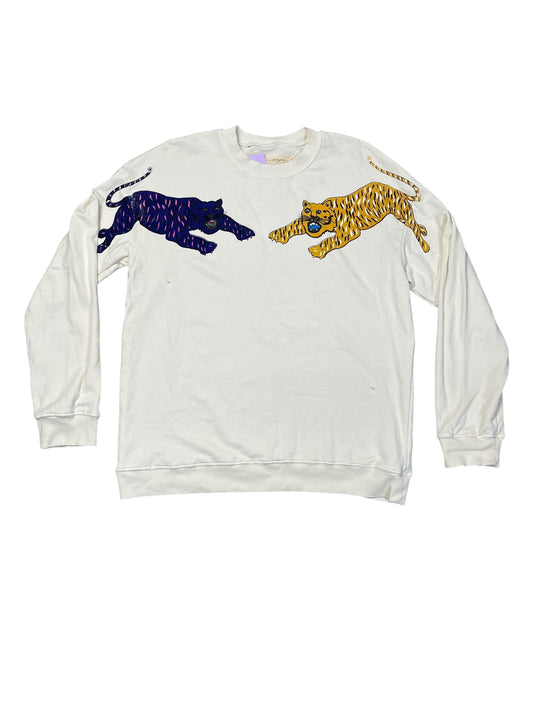 Sweatshirt Crewneck By RAQUEL ALLEGRA In Cream, Size:Xl
