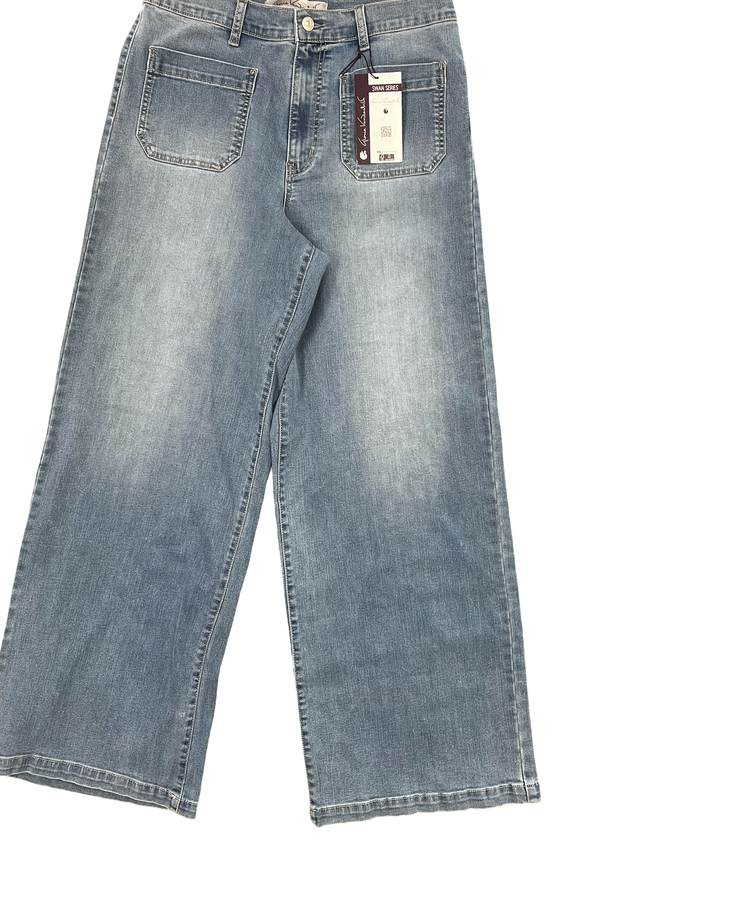 Jeans Wide Leg By Gloria Vanderbilt In Blue Denim, Size:10