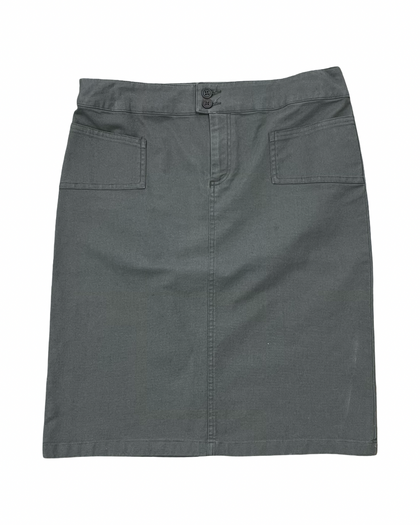Skirt Midi By Tribal In Green Denim, Size:M