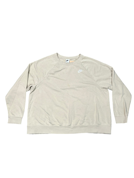 Athletic Sweatshirt Crewneck By Nike Apparel In Tan, Size:1X